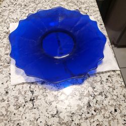 Vintage Colbalt Blue 14 In Platter 