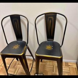 Brown and Gold  Barstools, 24 Inches Height. Backs Removable. Serious Inquires only!