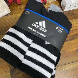 Adidas Men's Cushioned  Athletic Crew Socks 6 Pairs shoe SZ 6-12 Aeroready