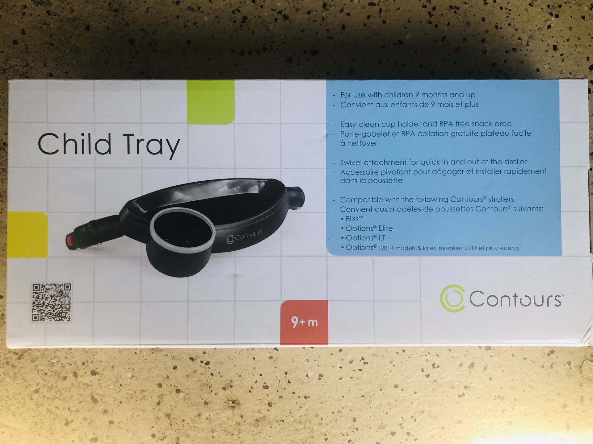 Contours cup and snack tray for stroller