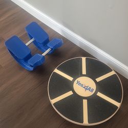 Exercise equipment - balance board and double heal rocker