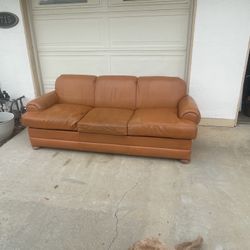 Leather sleeper Sofa And Love Seat