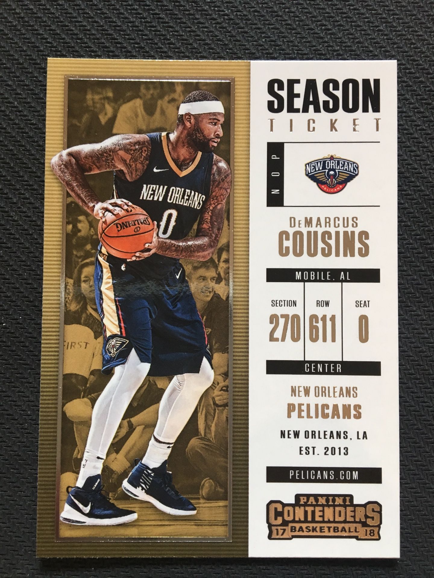 2017-18 Panini Contenders Season Ticket DeMarcus Cousins