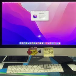 Apple iMac Late 2015 27” 5K Retina Intel Quad Core  GHz, 32GB RAM, AMD Radeon R9 M390 2GB Graphics, macOS Monterey. Comes with Wireless keyboard