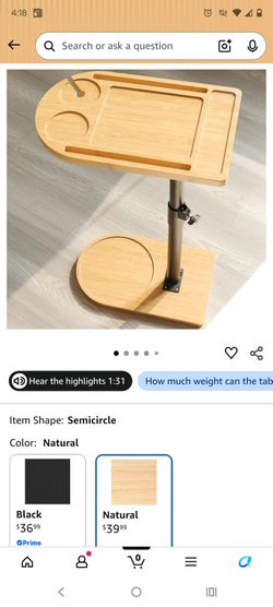 New In Box Bamboo TV/Bed Table $25