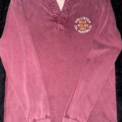 Hollister Burgundy Long Sleeve Button Up Seasonal 2025