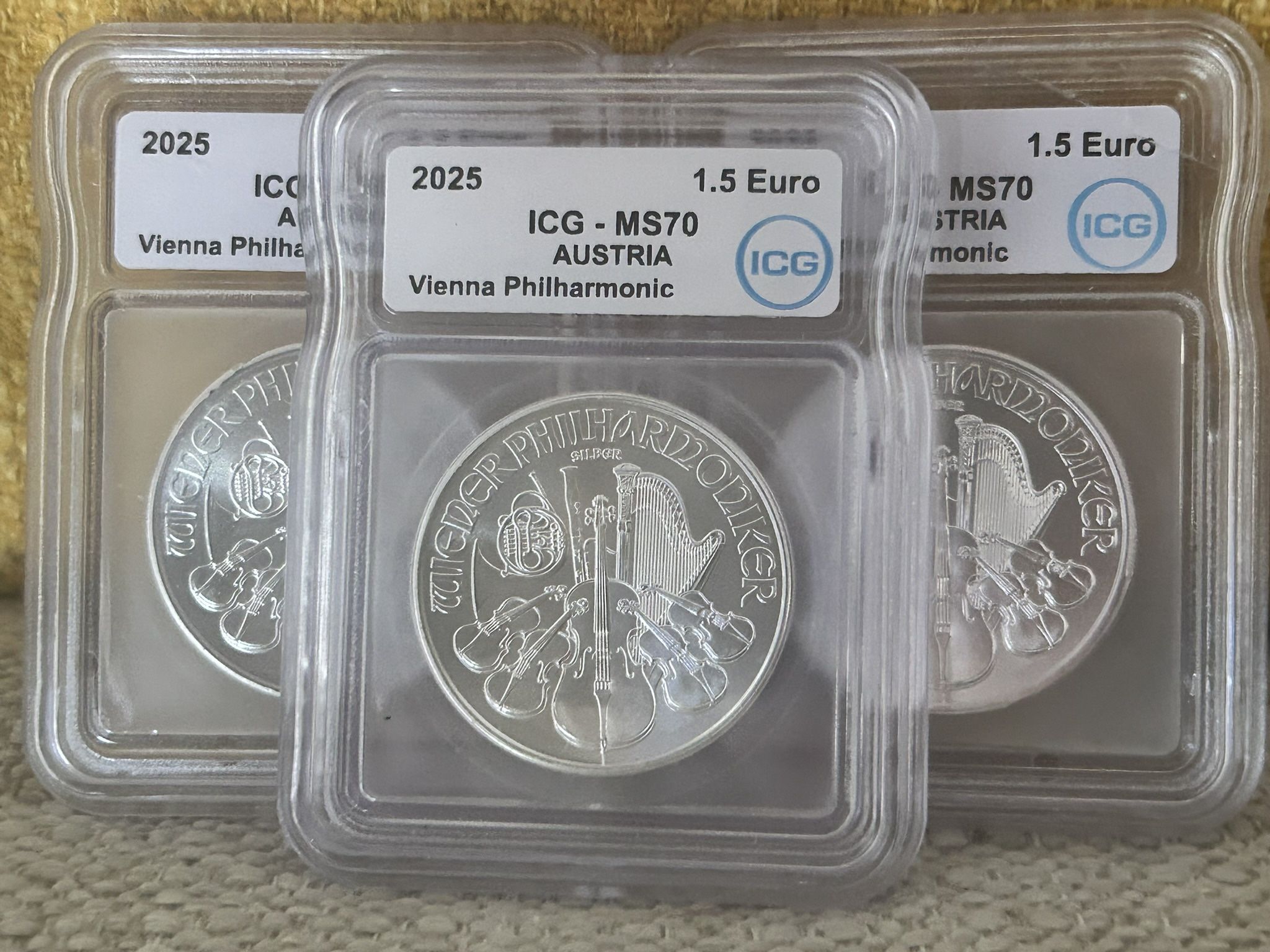 3 OZs SILVER-3-2025 Vienna Philharmonic 1.5 Euros