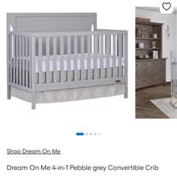 Dream On Me 4-in-1 Pebble grey Convertible Crib