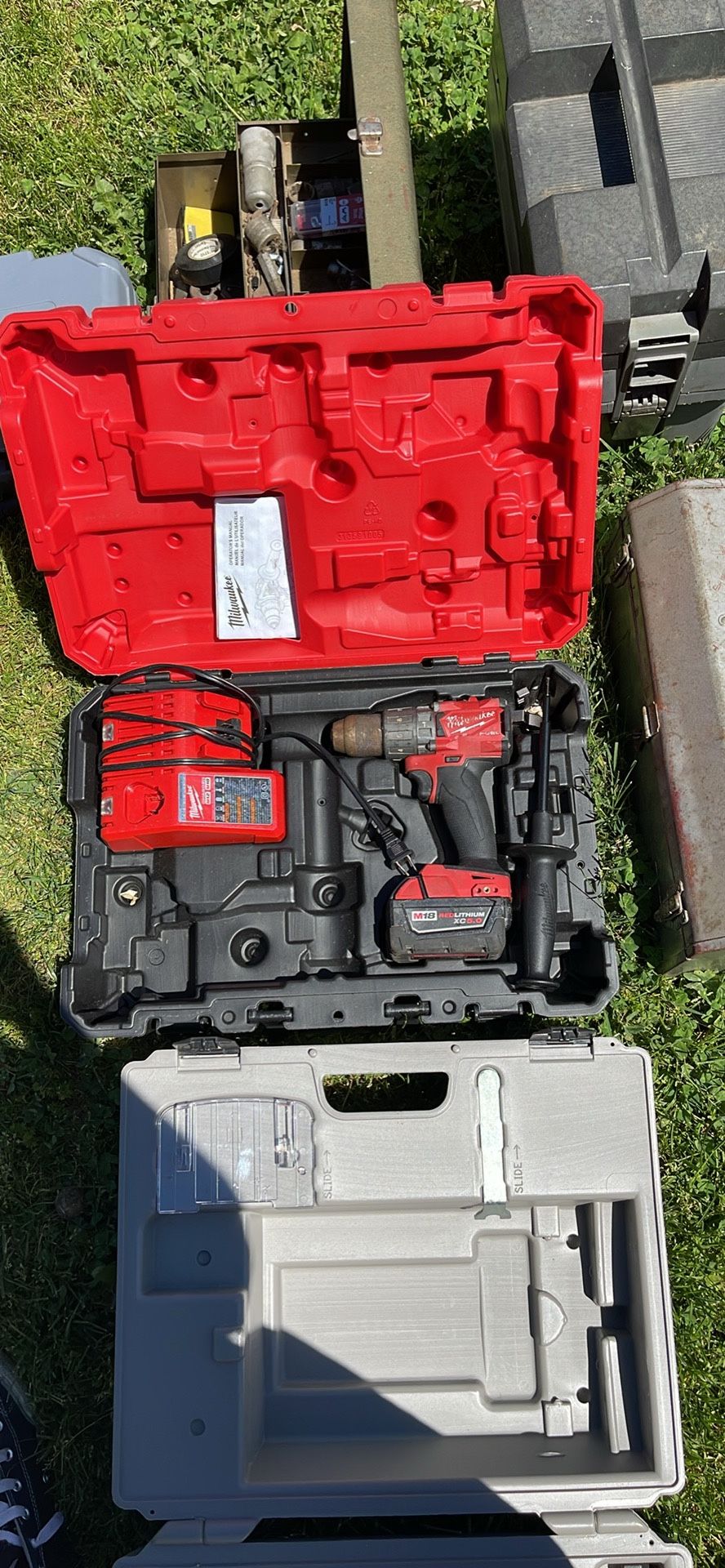 Milwaukee Drill Battery Charger and Case