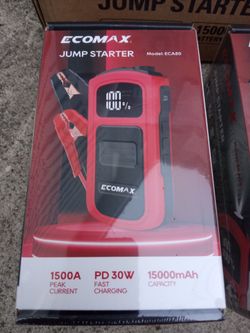 Brand-New Ecomax Jump Starter 15000mAh Type C Fast Charging Kit