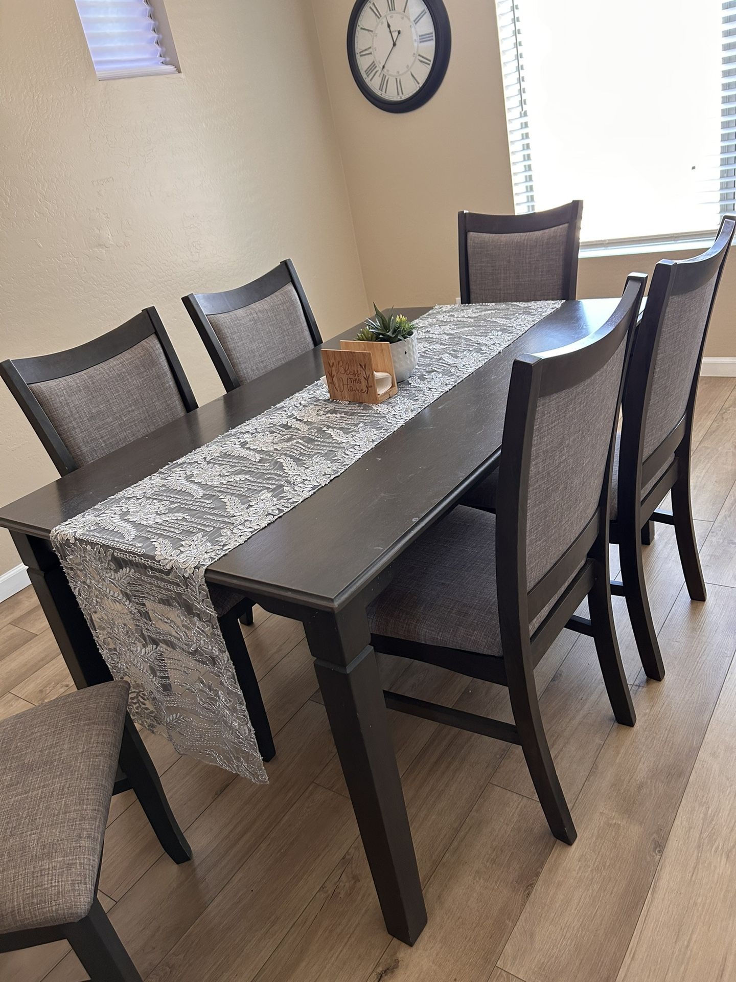 Gray Dining Table 6 Chairs
