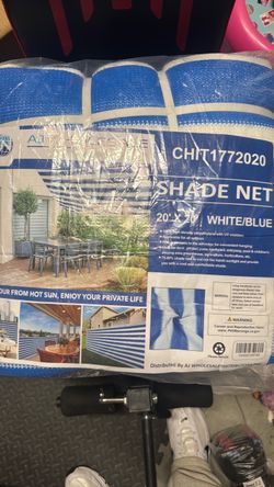 20x20 shade tarp blue and white stripes heavy duty