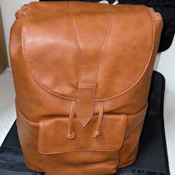 Brown Leather Backpack 