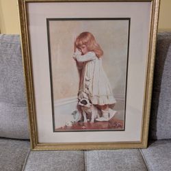 Picture  Girl w/Dog  18 X 22"
