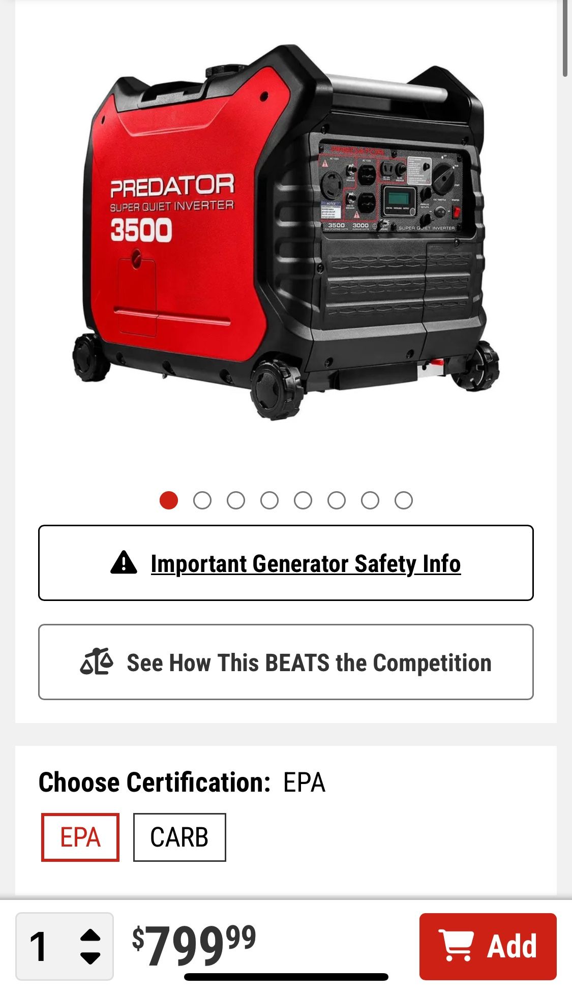 Predator 3500 Generator