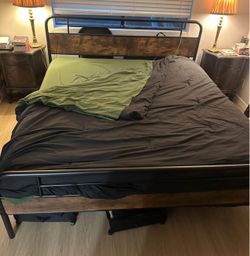 King Size Bed frame AND Mattress