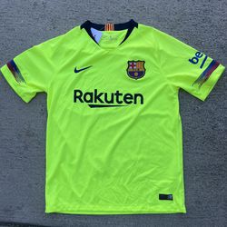 2018/19 NIKE FC Barcelona Neon Green Away Soccer Football Jersey   Size Medium 