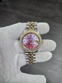 Rolex 36mm Datejust 18K Steel Yellow  Dial MOTHER OF PEARL Watch 16013