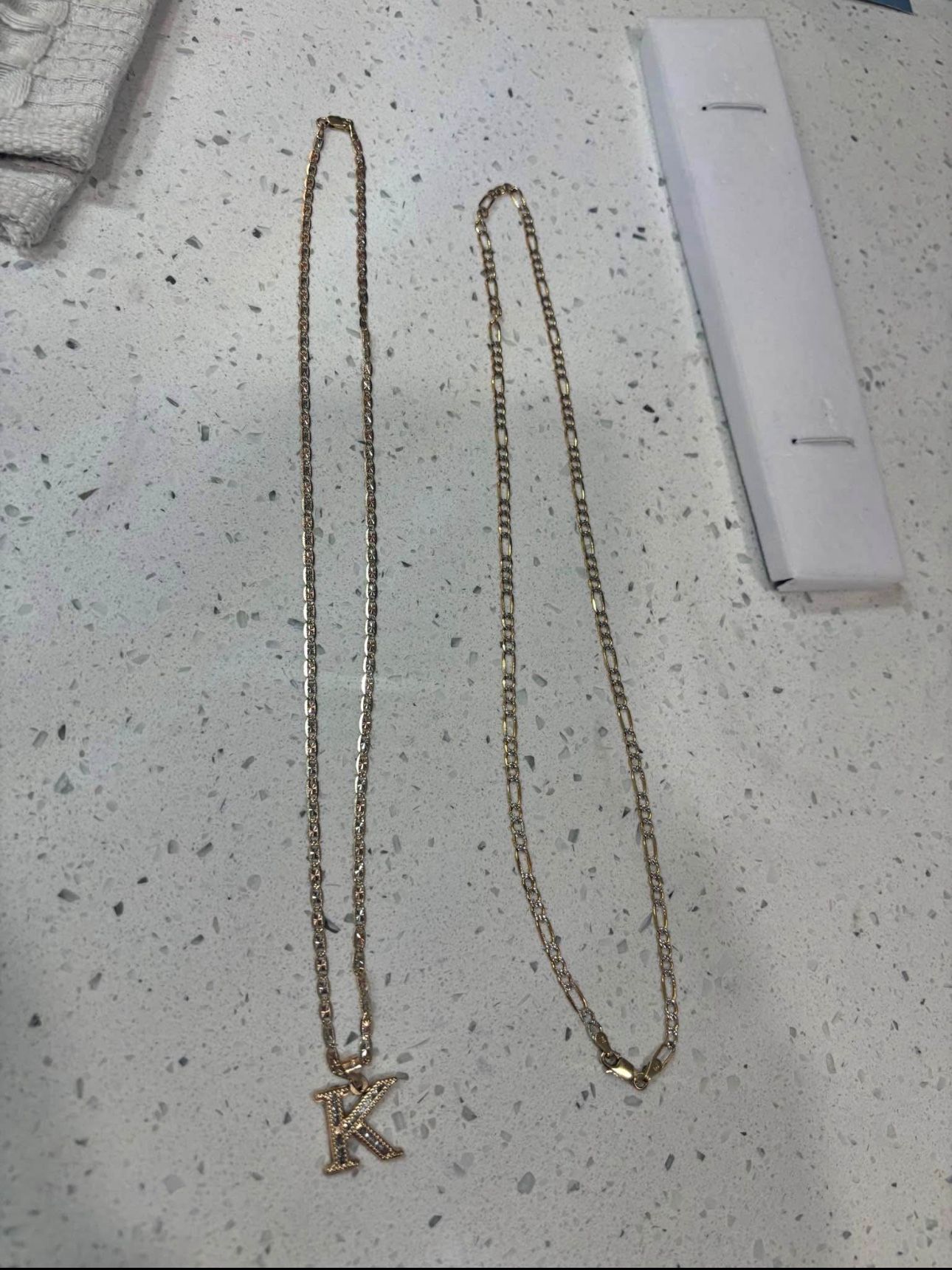 2 14kt Gold Chains Together 