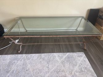 Glass Top Wrought Iron Coffee Table