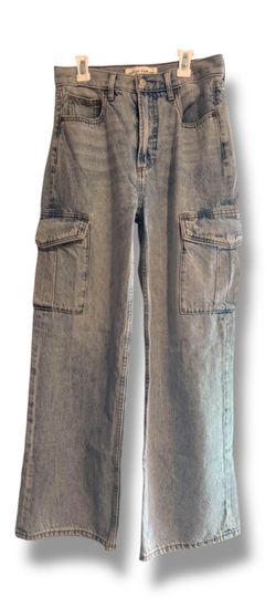 Denim Forum Woman Cargo Denim Jeans High Waist. Size 27 