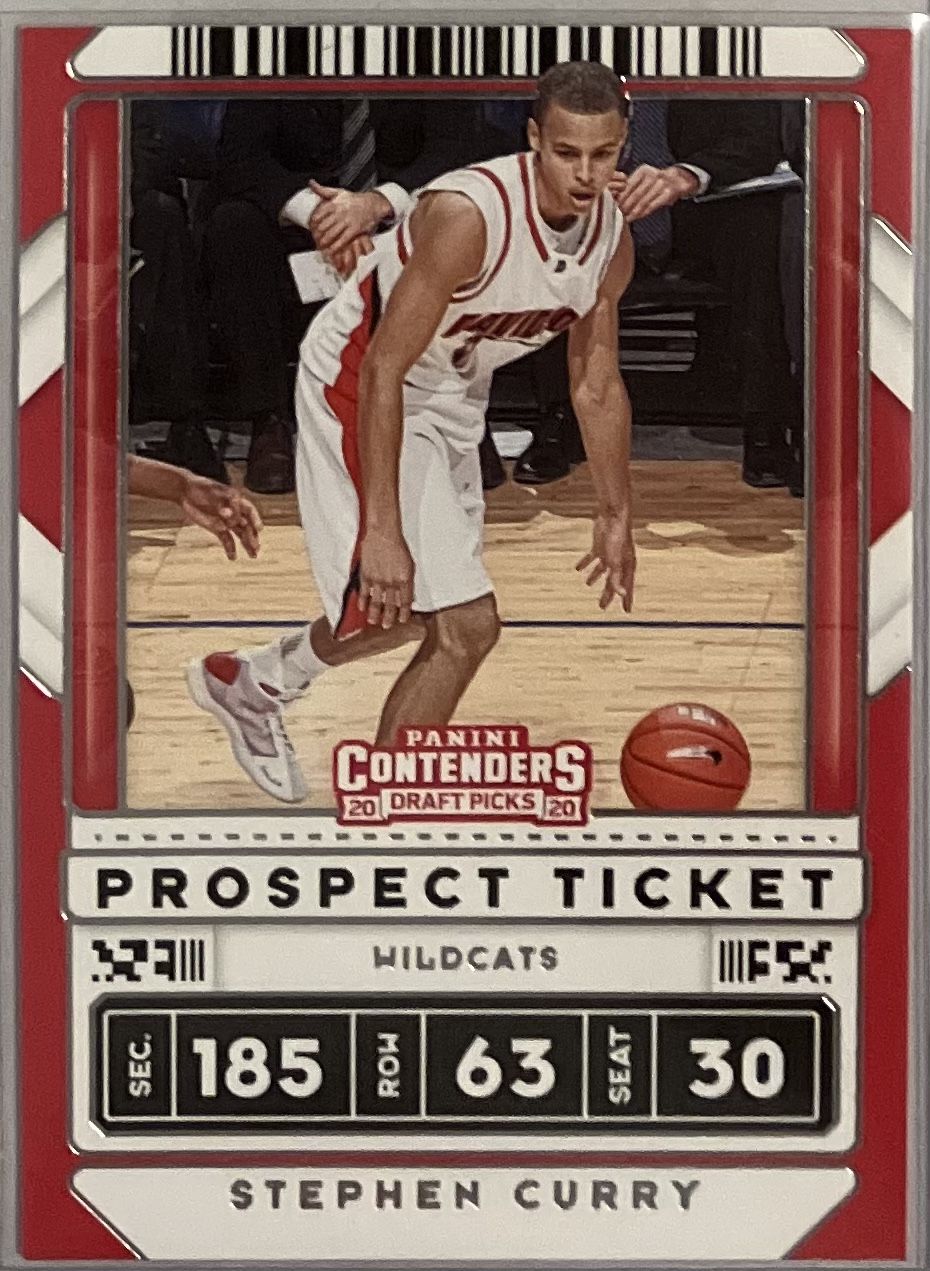 2020 Panini Contenders Draft Picks STEPHEN CURRY Prospect Ticket Variation #1 Davidson