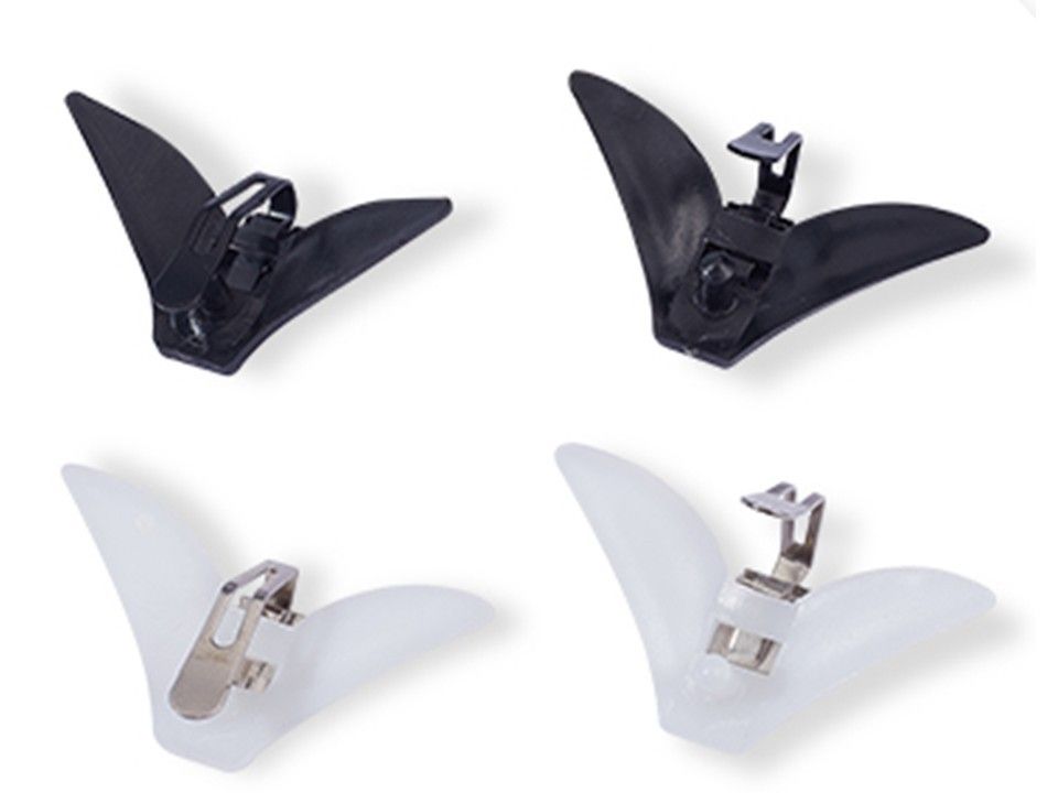 Bowtie/Tie Hardware Fastener Clips with Plastic Fixed Collar Clips | Black | White
