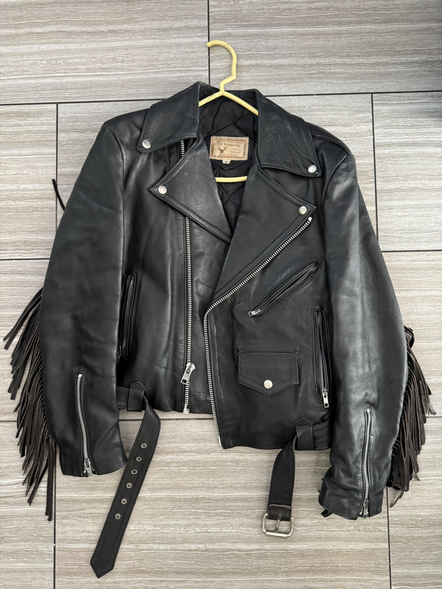 Vintage creaciones exclusivas El Venado fringe leather jacket