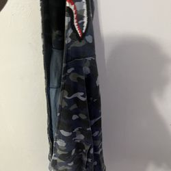 blue Bape Hoodie Worn Twice  Size Medium