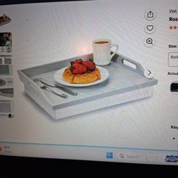 Lap Tray W/ Detachable Pillow. Gray, NEW