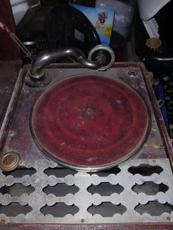 Antique Portable Gramophone Record Player