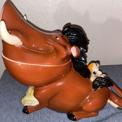 RARE VTG 1994 Schmid Disney Lion King Pumbaa & Timon Music Box Cookie Jar