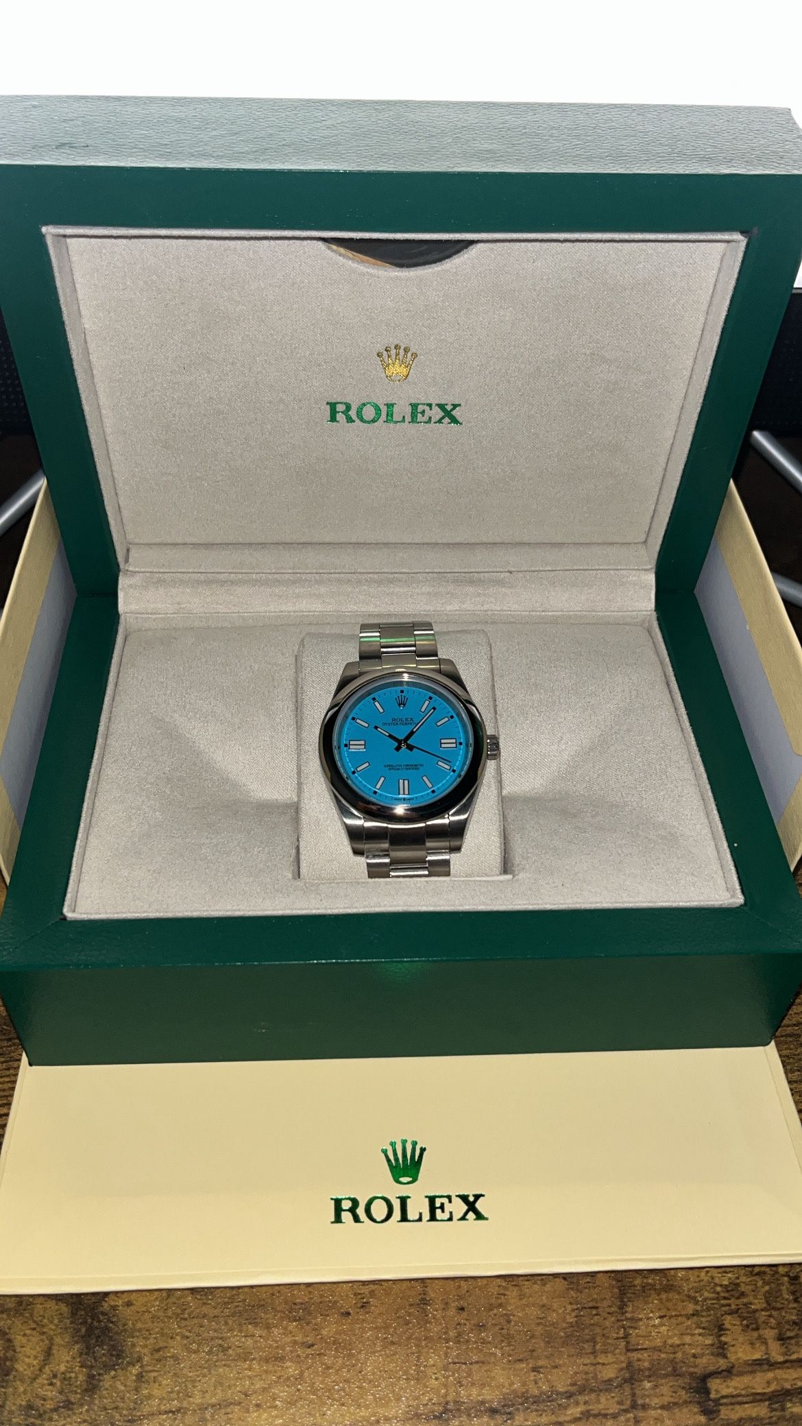 Rolex Oyster Perpetual Turquoise Dial