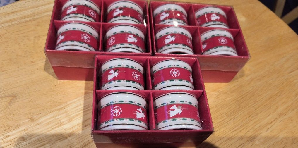 Christmas Napkin Rings, 3 Boxes, New
