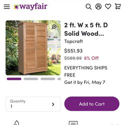 Solid Wood Vertical Outdoor Storage Shed