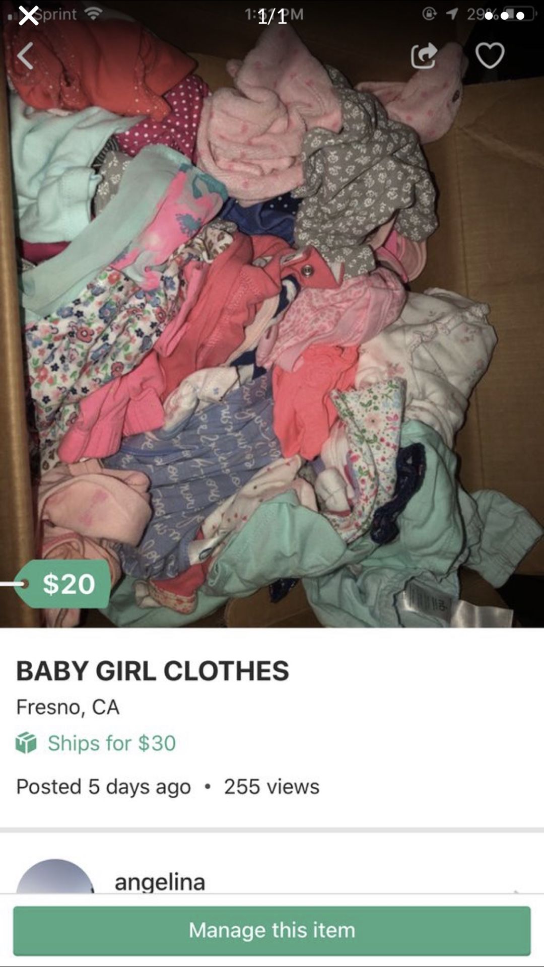 Box of baby clothes size Nb-3 months