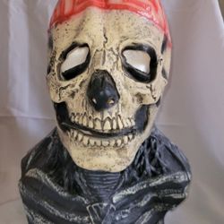 Creepy Halloween Full Head Skull Mask with Movable Jaw, Adult Entire Head Realistic Latex