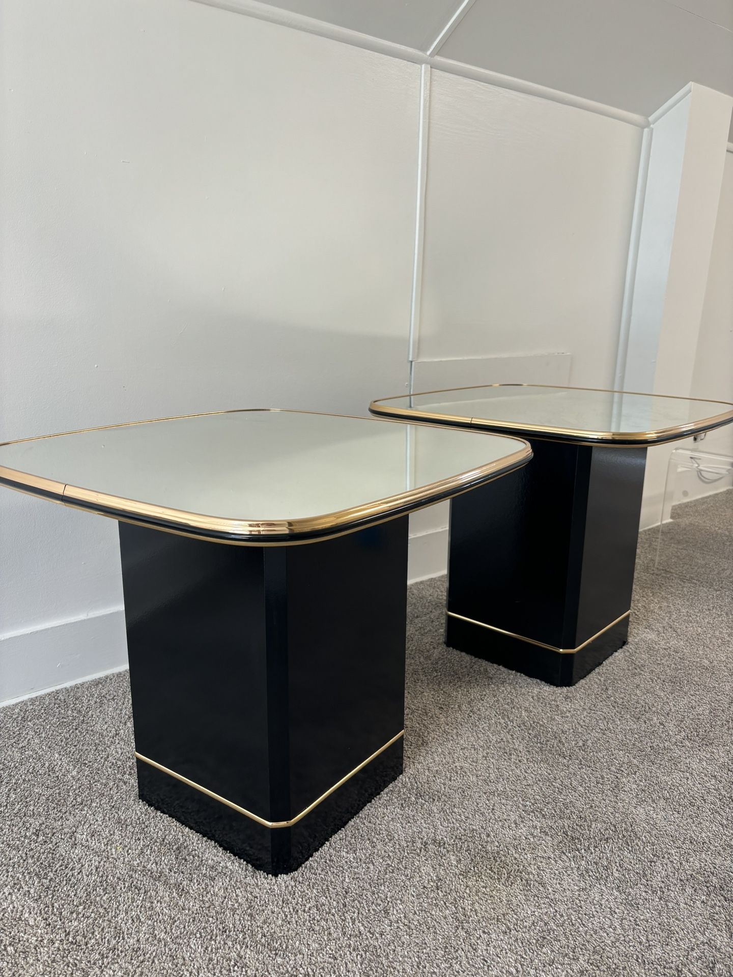Art Deco mirror side tables