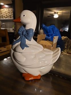 Mother goose cookie jar