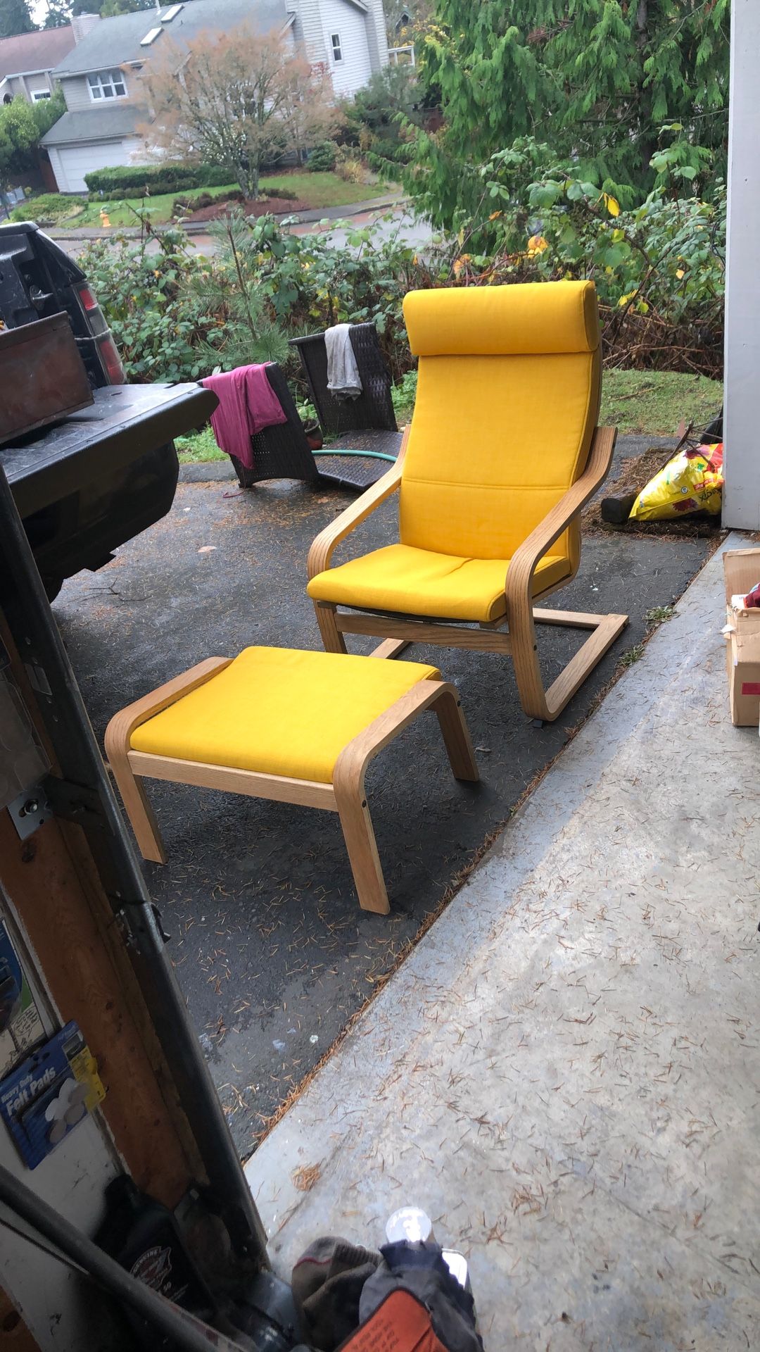Vintage bentwood chair ottoman