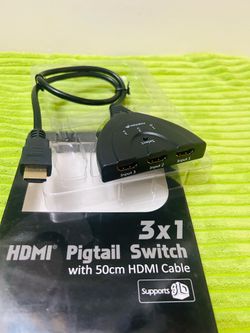 FOSMON 3 X 1 PIGTAIL SWITCH 50 CM HDMI CABLE