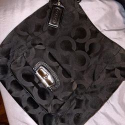 Vintage Authentic Black Coach Bag with Silver Hardware