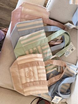Trader joes mini striped tote bag