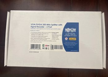 Tripp Lite 2-Port VGA Splitter with Signal Booster (HD15 M/2xF)(B114-002-R)