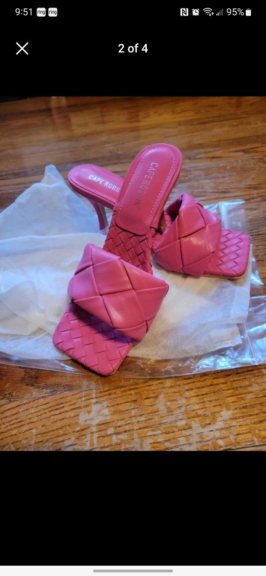 Pink Open Toe Heels