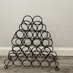 Vintage Rot Iron Free Standing Wine Rack