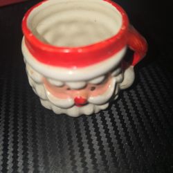Vintage Miniature Colonial Candle Christmas Novelty Santa Mug