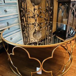 New Mirrored And Gold Coffee Table 35.5x15.5in