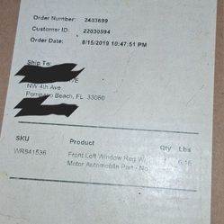In Box - Front Left Window Motor 