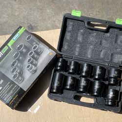 PITTSBURGH 1 in. Drive Metric Impact Socket Set 10 Pc.